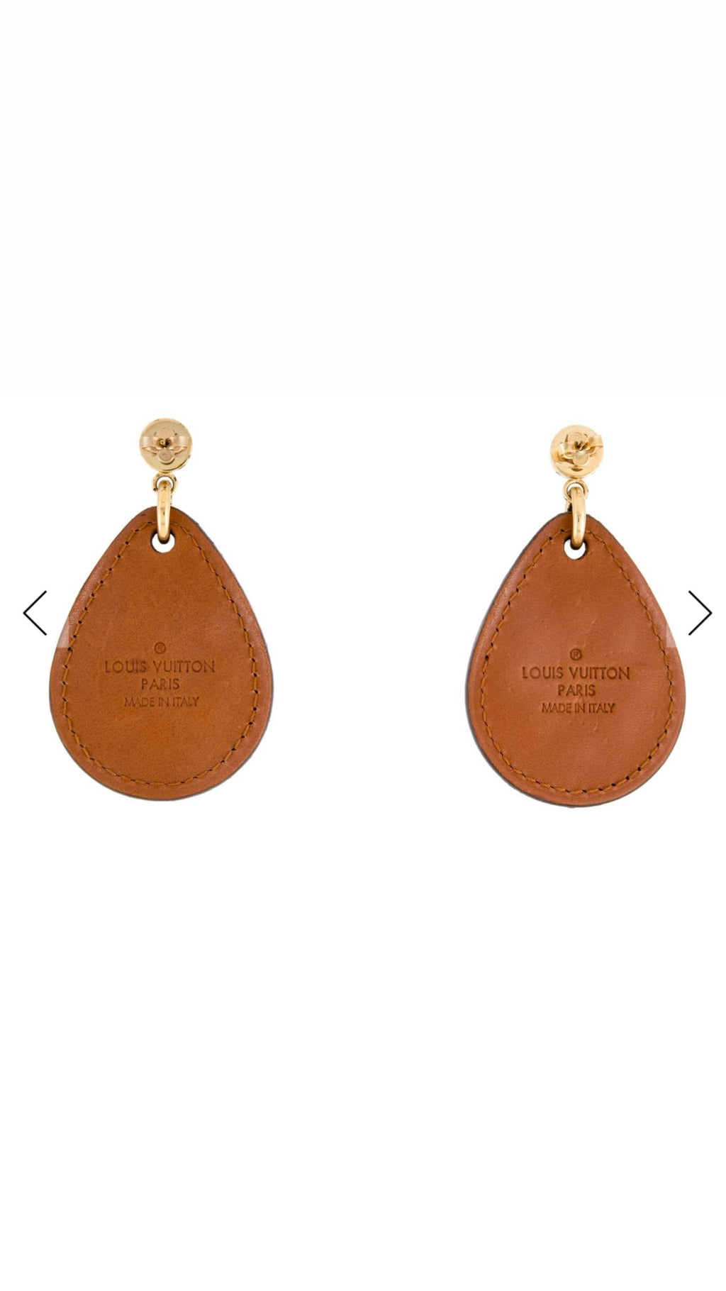Louis Vuitton leather studded drop earrings/sold