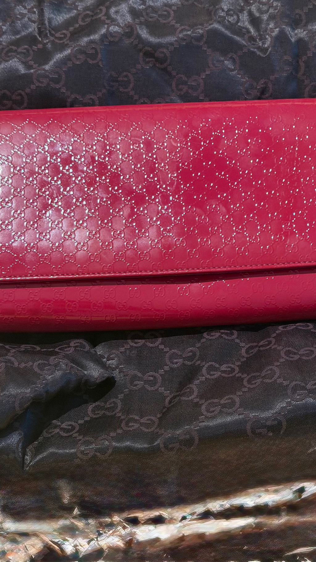 Gucci large red clutch