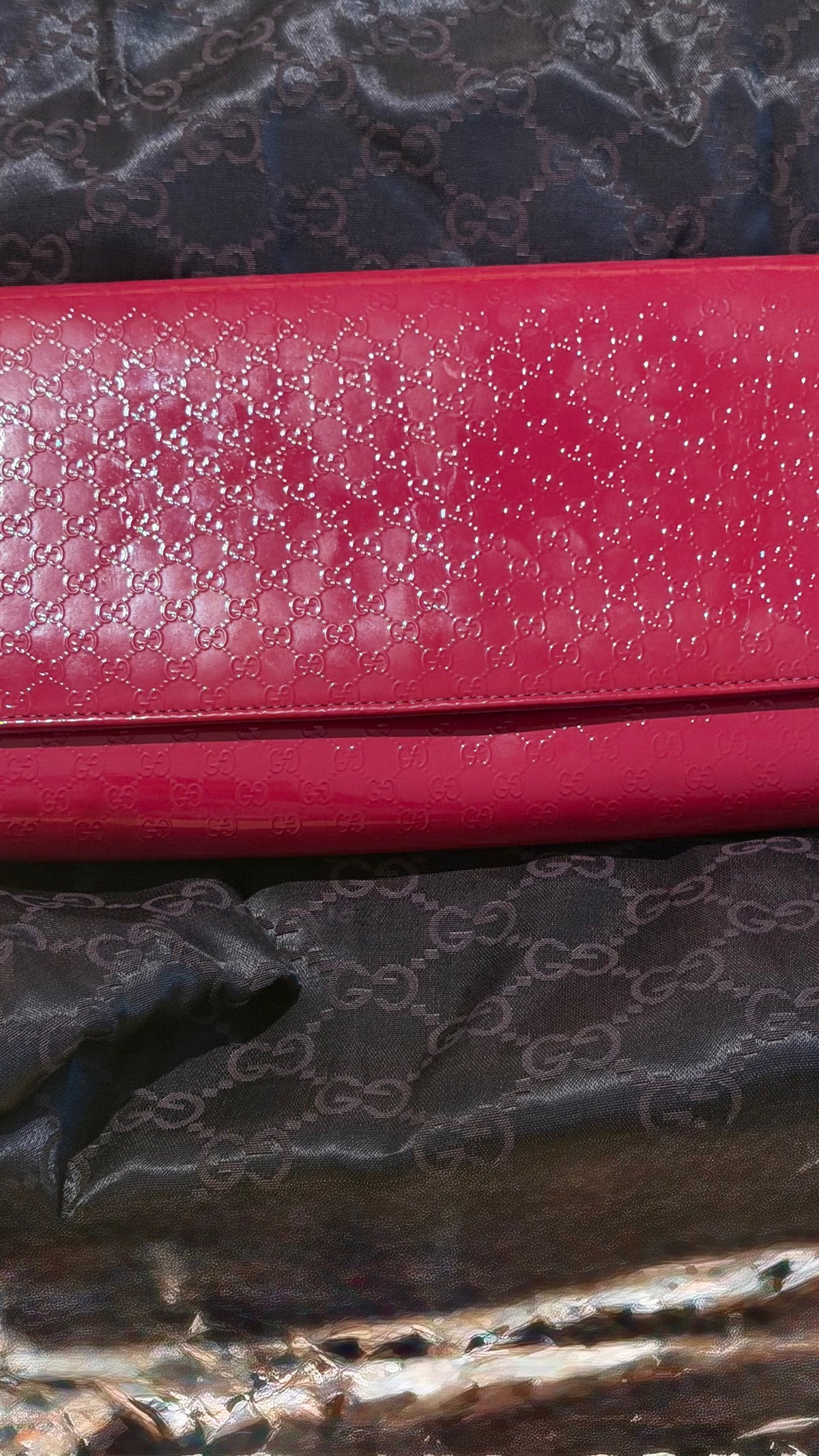 Gucci large red clutch
