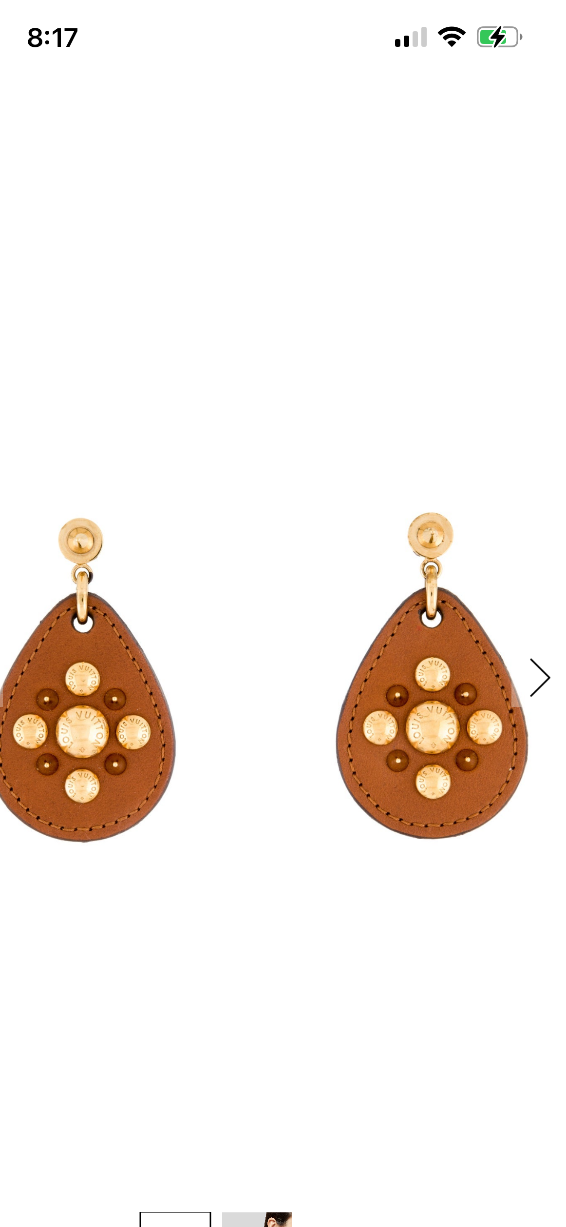 Louis Vuitton leather studded drop earrings/sold