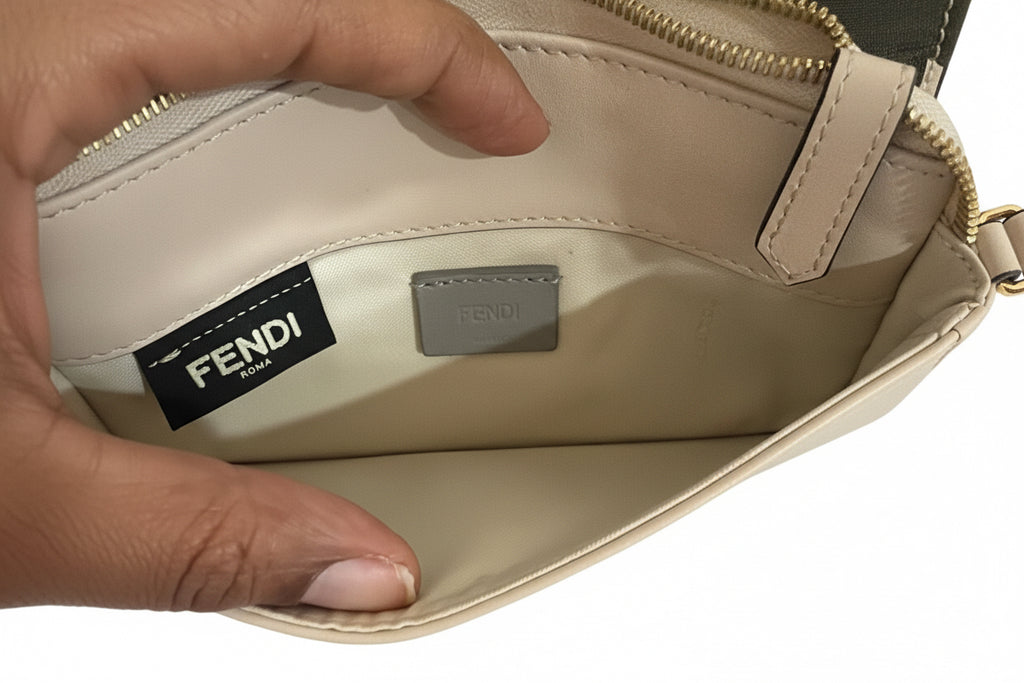 Fendi studded Vitello wallet on chain