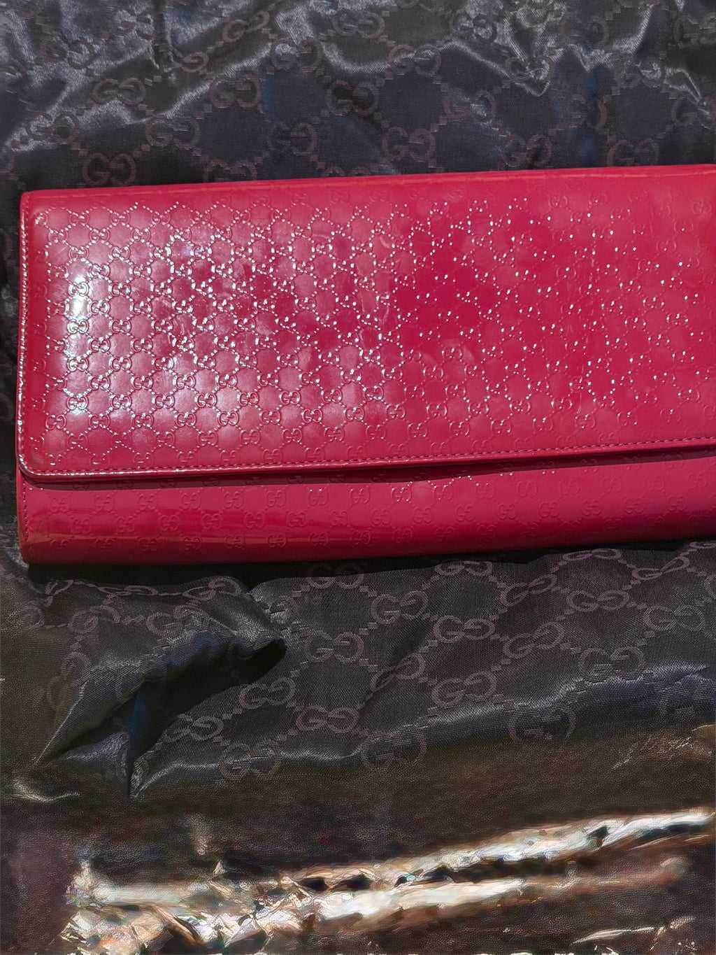 Gucci large red clutch