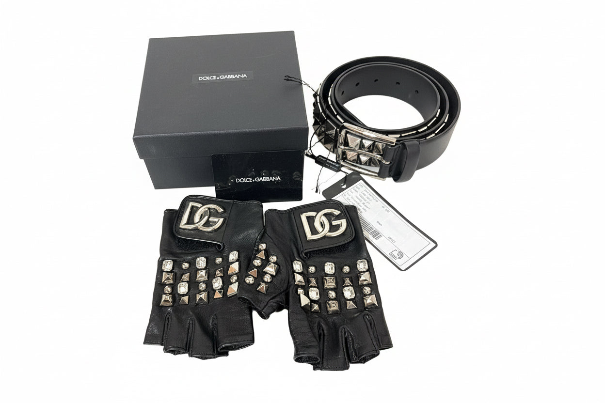 Dolce&Gabbana glove and belt set brand new w/box and authenticity card