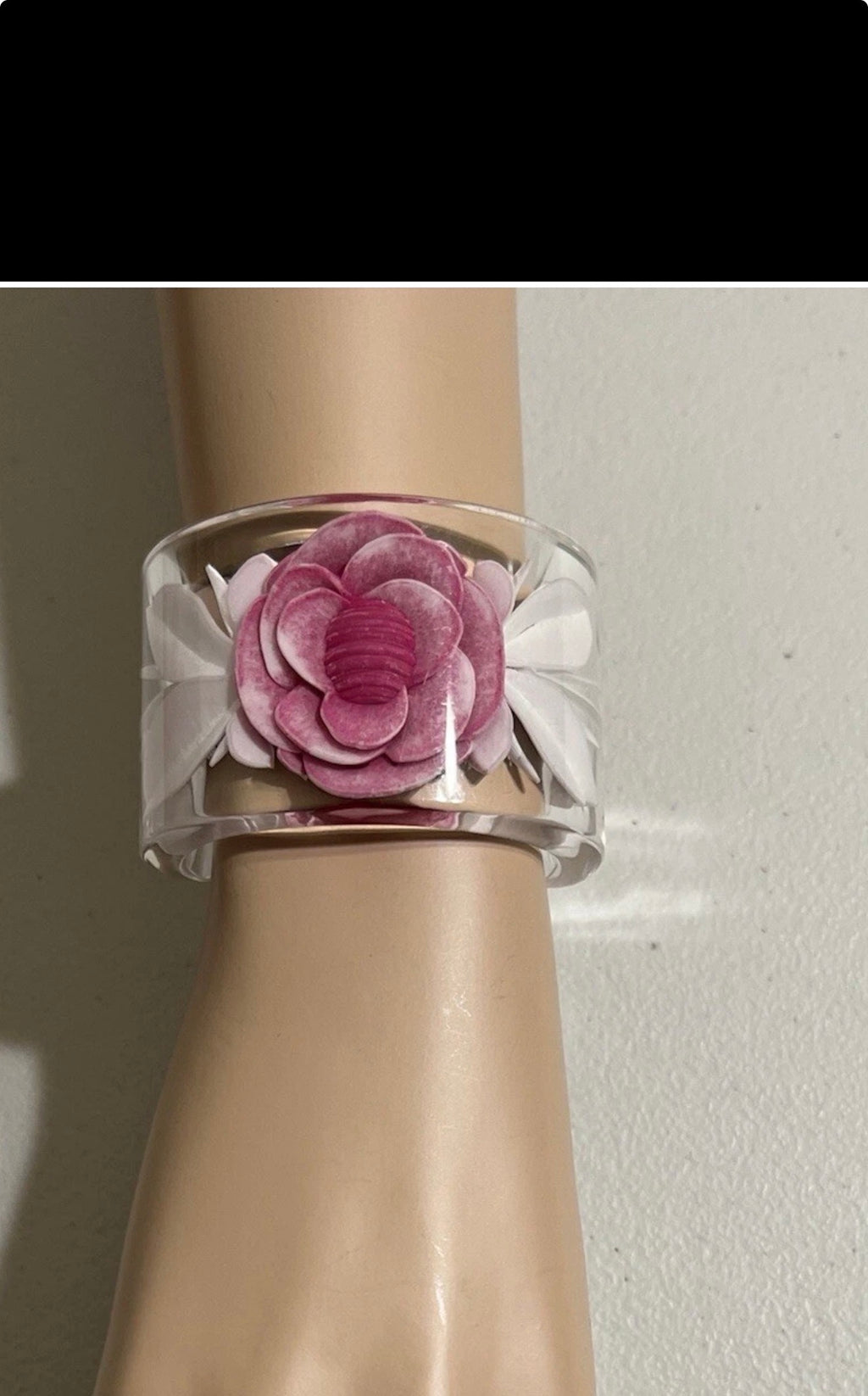 Chanel lucite camellia flower bracelet