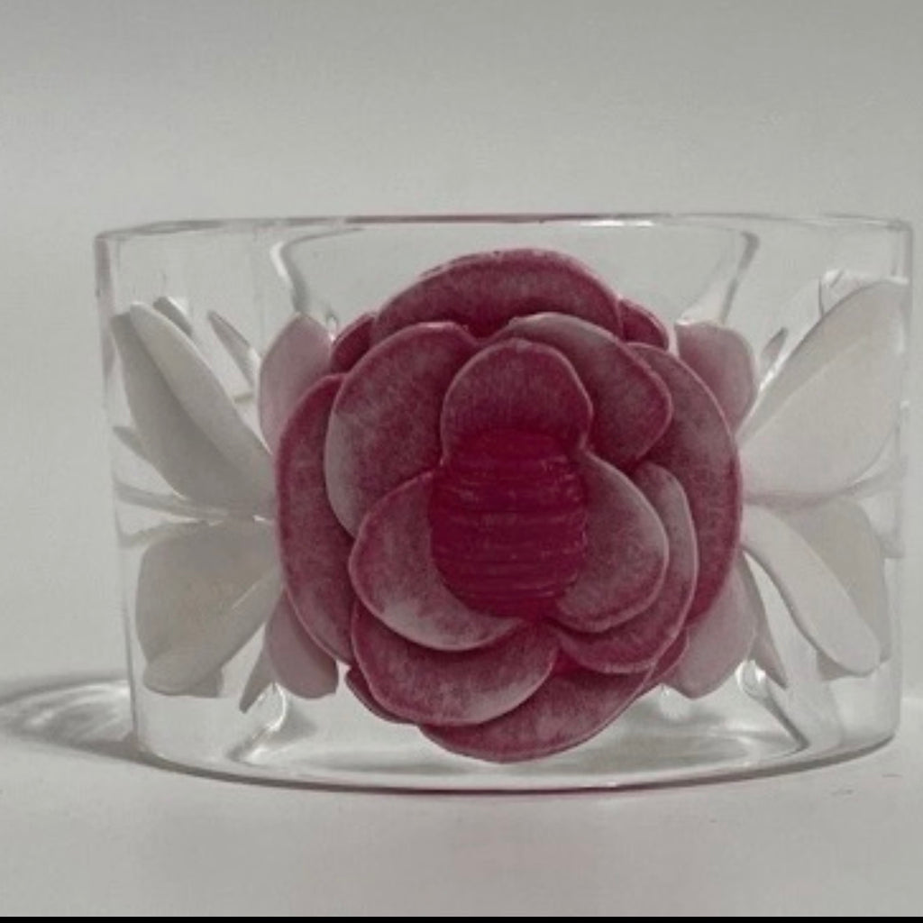 Chanel lucite camellia flower bracelet