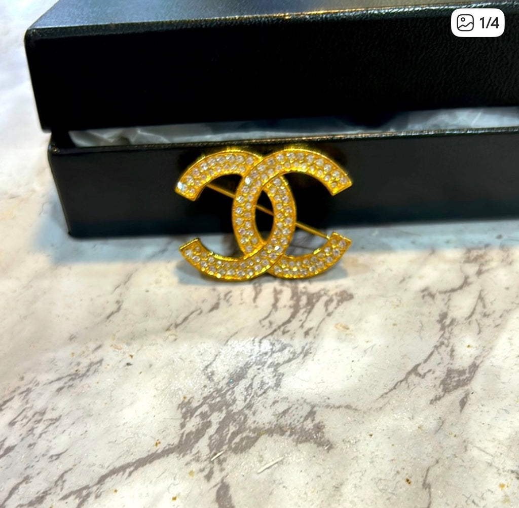 Chanel crystal brooch