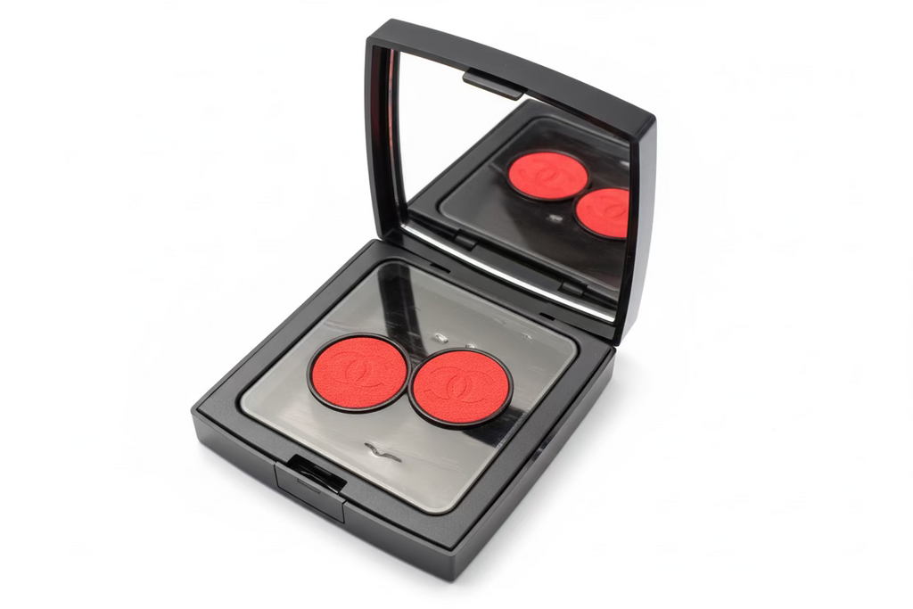 Chanel pink leather clip on earrings