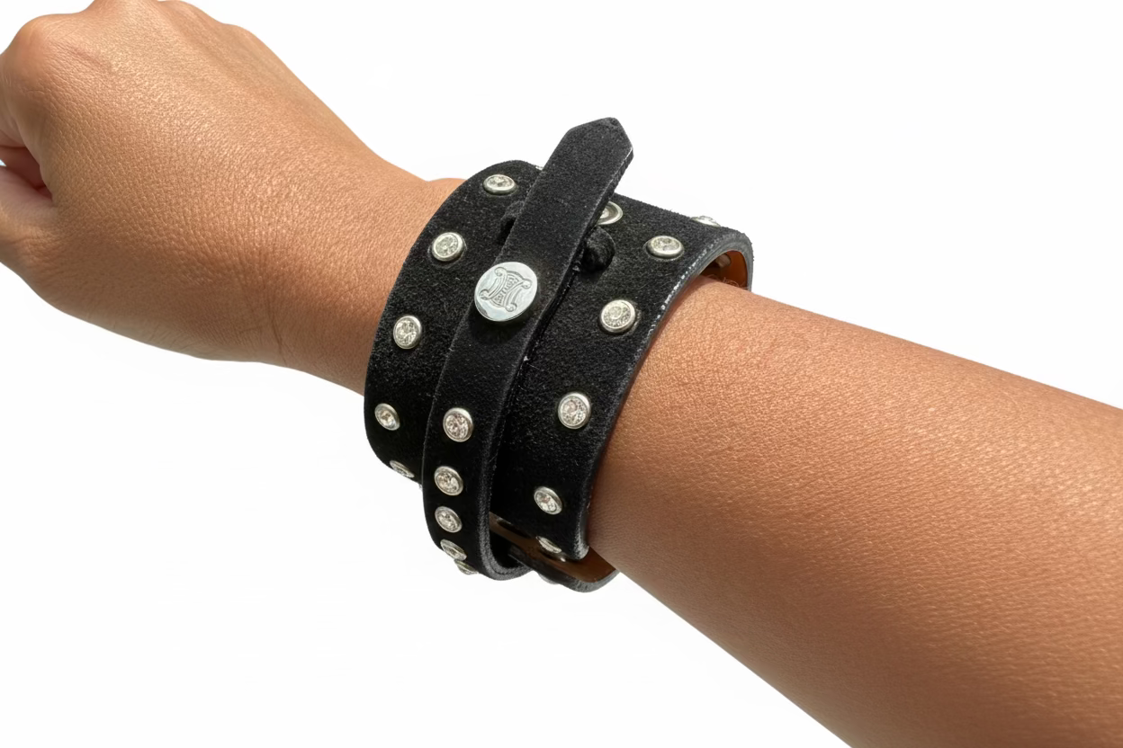 Celine suede black wrap bracelet
