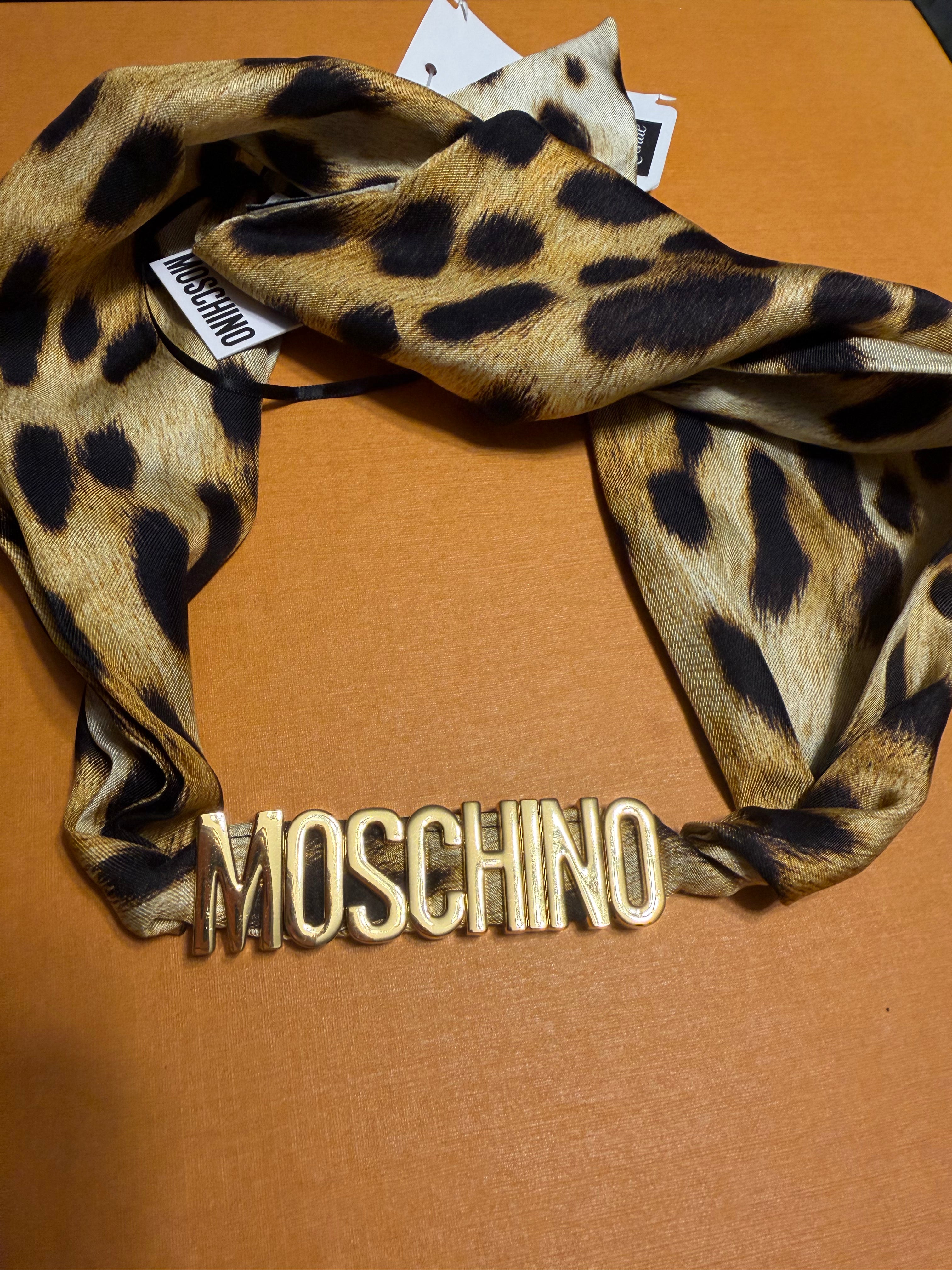 Moschino animal print twilly choker