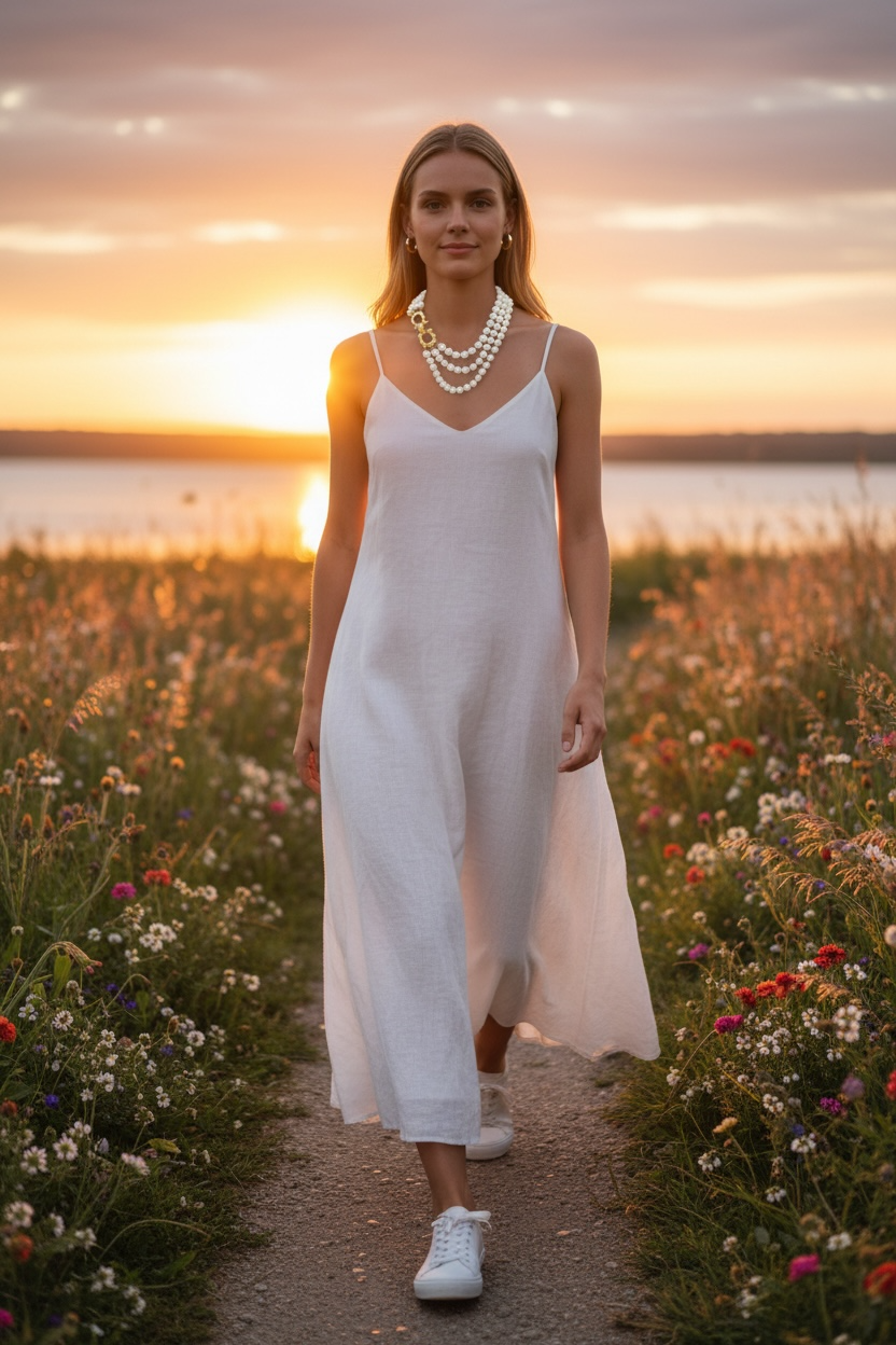 Salvatore Ferragamo 3strand faux pearl necklace